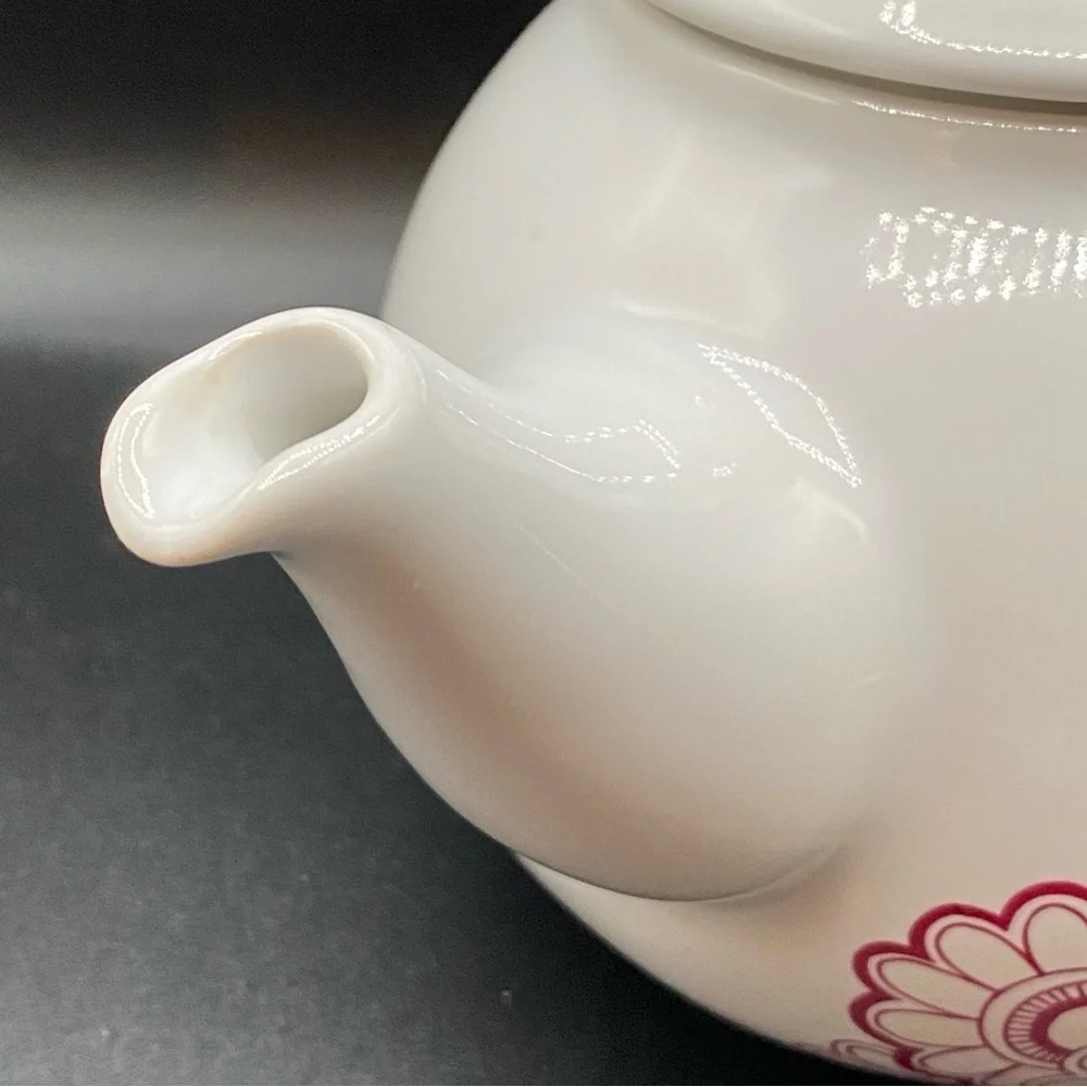 David’s Tea Round Tea Pot with Red Mandala